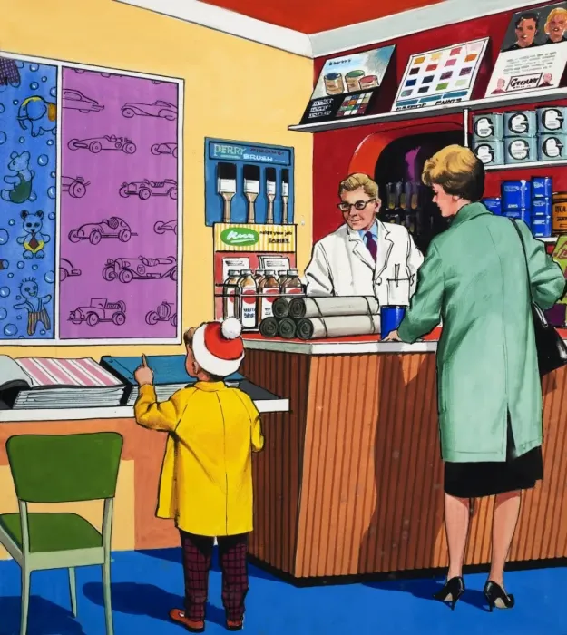 Framed Print : At the wallpaper shop Framed Print : At the wallpaper shop