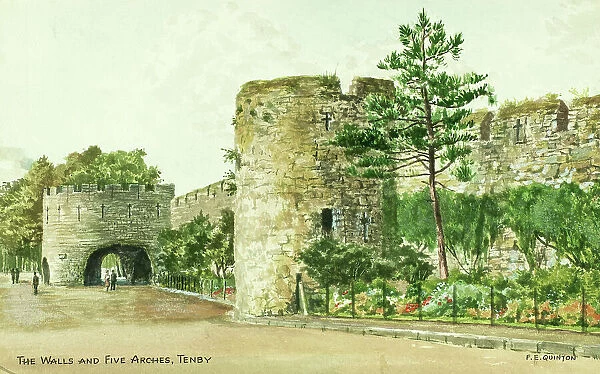 The Walls and Five Arches, Tenby, Pembrokeshire,s Wales