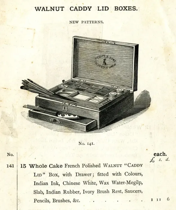 Framed Print : Walnut Caddy Lid Box