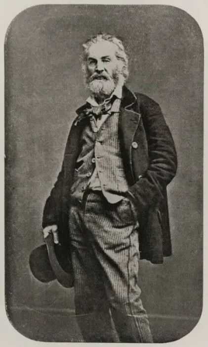 Framed Print : Walt Whitman, full-length portrait, standing with hand in po Framed Print : Walt Whitman, full-length portrait, standing with hand in po