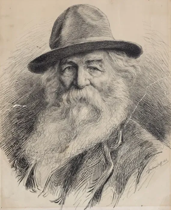 Framed Print : Walt Whitman, head-and-shoulders portrait, wearing hat Framed Print : Walt Whitman, head-and-shoulders portrait, wearing hat