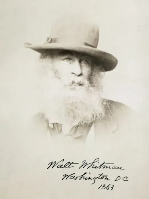 Framed Print : Walt Whitman, head-and-shoulders portrait, facing right, wea Framed Print : Walt Whitman, head-and-shoulders portrait, facing right, wea
