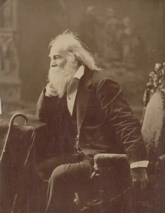 Framed Print : Walt Whitman, three-quarter-length portrait, seated, facing Framed Print : Walt Whitman, three-quarter-length portrait, seated, facing