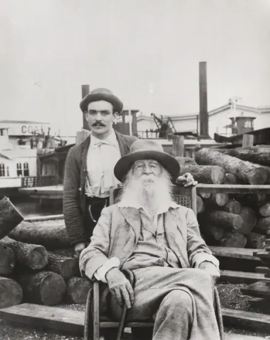 Framed Print : Walt Whitman, three-quarter length portrait, seated, facing Framed Print : Walt Whitman, three-quarter length portrait, seated, facing