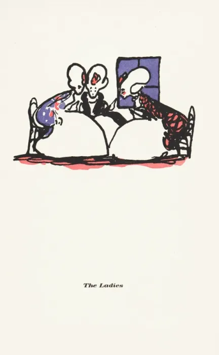 Framed Print : Walter de la Mare drawing 3 ladies gossipping Framed Print : Walter de la Mare drawing 3 ladies gossipping