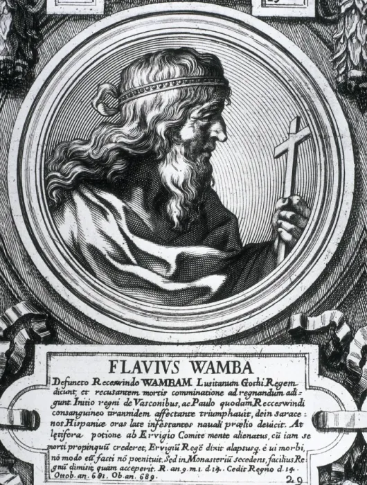 Framed Print : VALUE. WAMBA (?-688). Visigothic King (672-680). Engraving Framed Print : VALUE. WAMBA (?-688). Visigothic King (672-680). Engraving