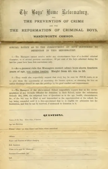 Framed Print : Wandsworth Reformatory Admission Form Page 1 Framed Print : Wandsworth Reformatory Admission Form Page 1