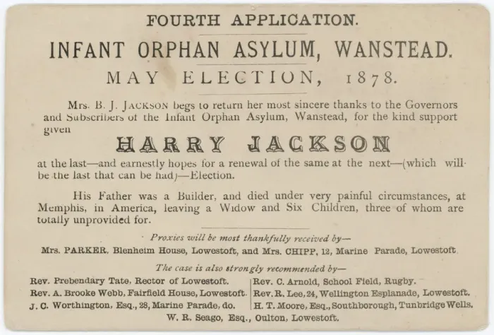 Framed Print : Wanstead Infant Orphan Asylum - Election Lobby Card Framed Print : Wanstead Infant Orphan Asylum - Election Lobby Card