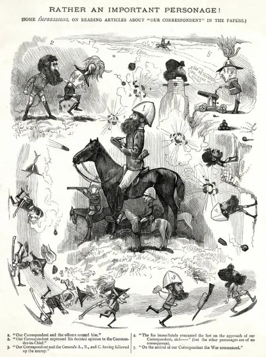 Framed Print : WAR REPORTERS MOCKED 1880 Framed Print : WAR REPORTERS MOCKED 1880