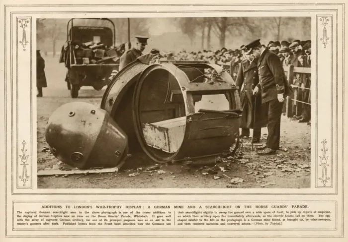Framed Print : War trophies on display in London, 1915 Framed Print : War trophies on display in London, 1915