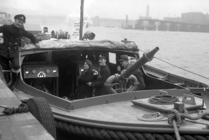Framed Print : War Weapons Week and London Fire Brigade fireboats, WW2 Framed Print : War Weapons Week and London Fire Brigade fireboats, WW2