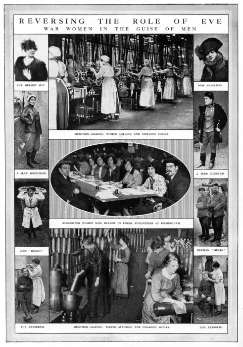 Framed Print : War Women in the guise of men, WW1 Framed Print : War Women in the guise of men, WW1