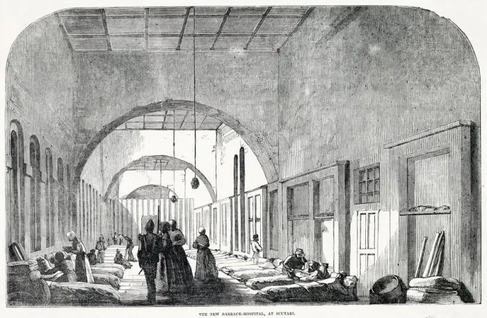 Framed Print : A ward in the new barrack hospital in Scutari Date: 1854 Framed Print : A ward in the new barrack hospital in Scutari Date: 1854