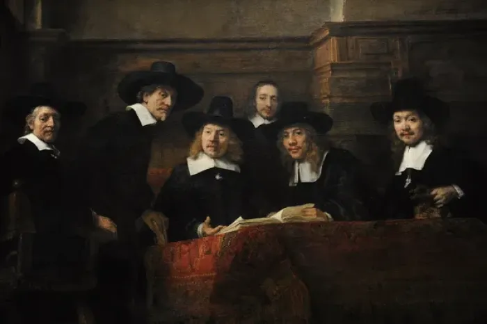 Framed Print : The Wardens of the Amsterdam Drapers Guild, known as The Syn