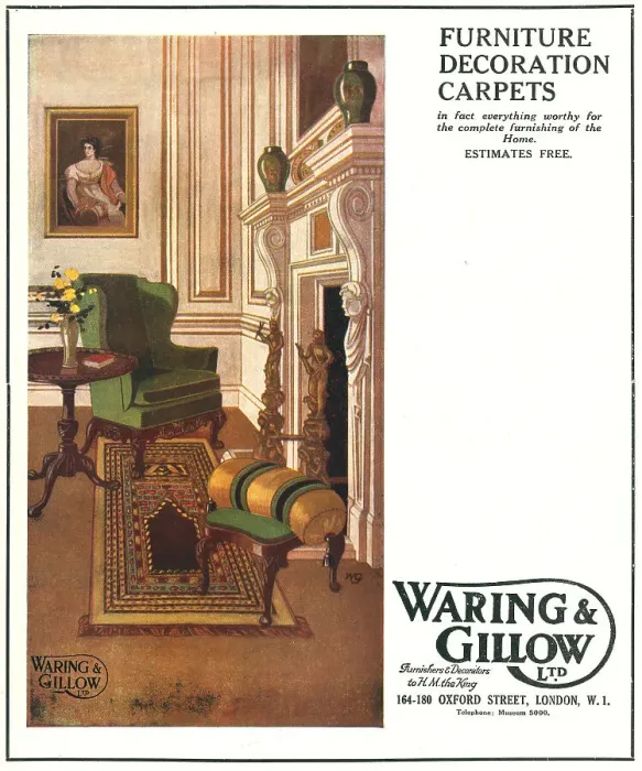 Framed Print : Waring and Gillow Advertisement Framed Print : Waring and Gillow Advertisement