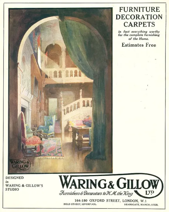 Framed Print : Waring and Gillow Advertisement Framed Print : Waring and Gillow Advertisement
