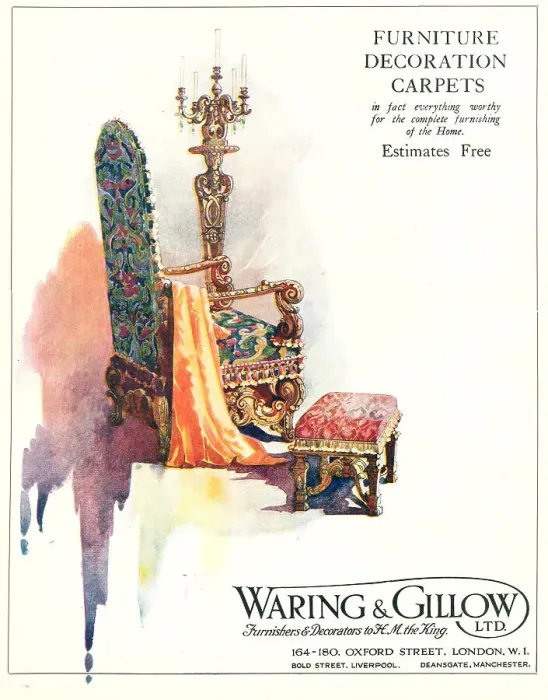 Framed Print : Waring and Gillow Advertisement Framed Print : Waring and Gillow Advertisement