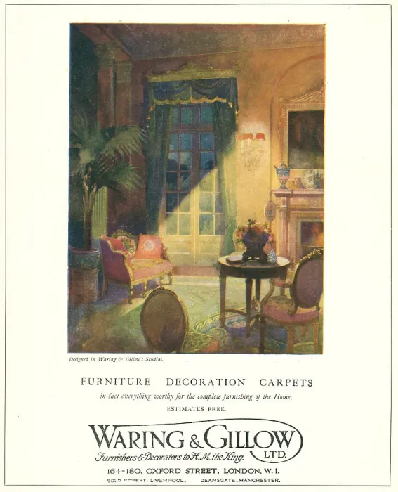 Framed Print : Waring and Gillow Advertisement Framed Print : Waring and Gillow Advertisement