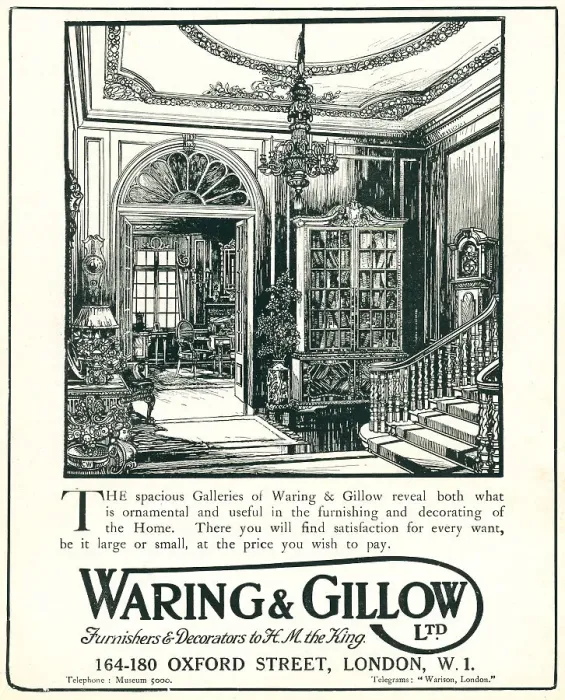 Framed Print : Waring and Gillow Advertisement Framed Print : Waring and Gillow Advertisement