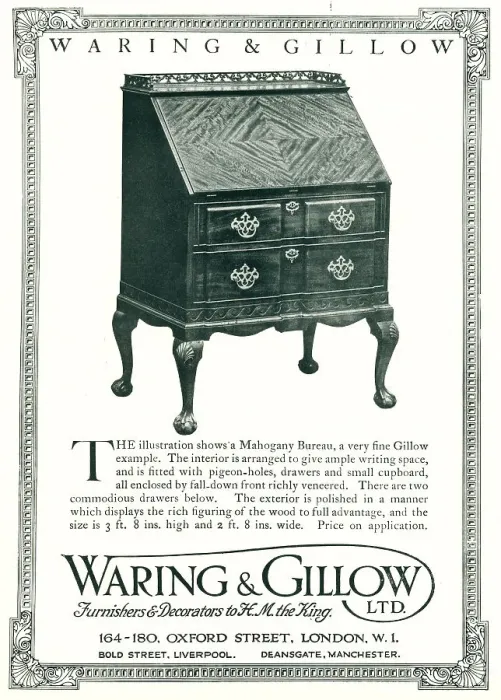 Framed Print : Waring and Gillow Advertisement Framed Print : Waring and Gillow Advertisement
