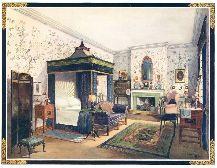 Framed Print : Waring and Gillow Chinese Bedroom Framed Print : Waring and Gillow Chinese Bedroom