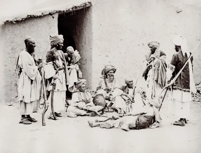 Framed Print : Warriors, tribesmen with guns, north west frontier, India Framed Print : Warriors, tribesmen with guns, north west frontier, India