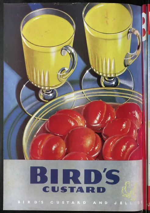Framed Print : Wartime advert for Bird's Custard. Date: 1943 Framed Print : Wartime advert for Bird's Custard. Date: 1943