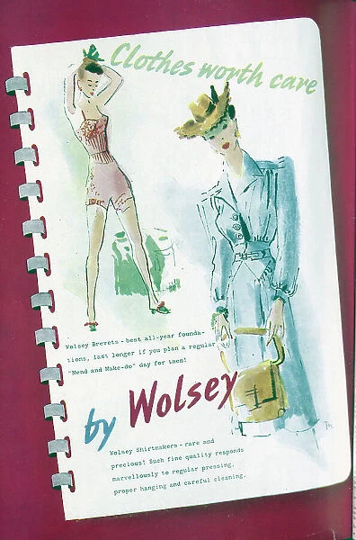 A wartime advert for Wolsey, emphasising the durability of the garments. Date: 1943