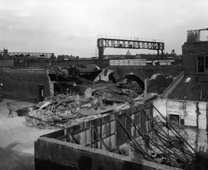 Framed Print : Wartime bomb damage, Lambeth, south east London Framed Print : Wartime bomb damage, Lambeth, south east London