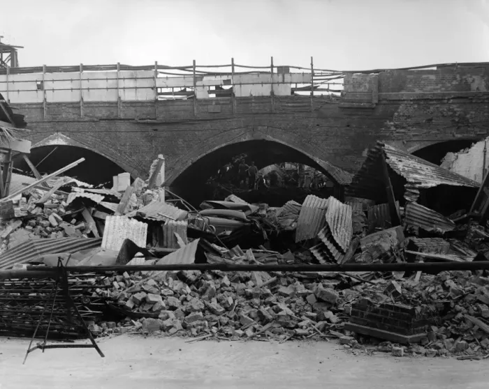 Framed Print : Wartime bomb damage, Lambeth, south east London Framed Print : Wartime bomb damage, Lambeth, south east London