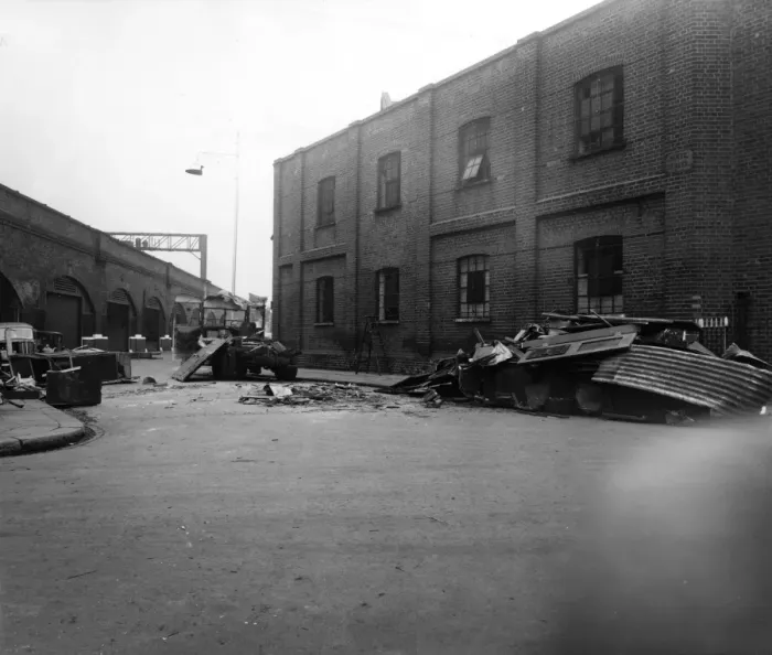 Framed Print : Wartime bomb damage, Lambeth, south east London Framed Print : Wartime bomb damage, Lambeth, south east London
