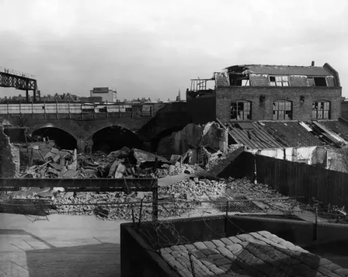 Framed Print : Wartime bomb damage, Lambeth, south east London Framed Print : Wartime bomb damage, Lambeth, south east London