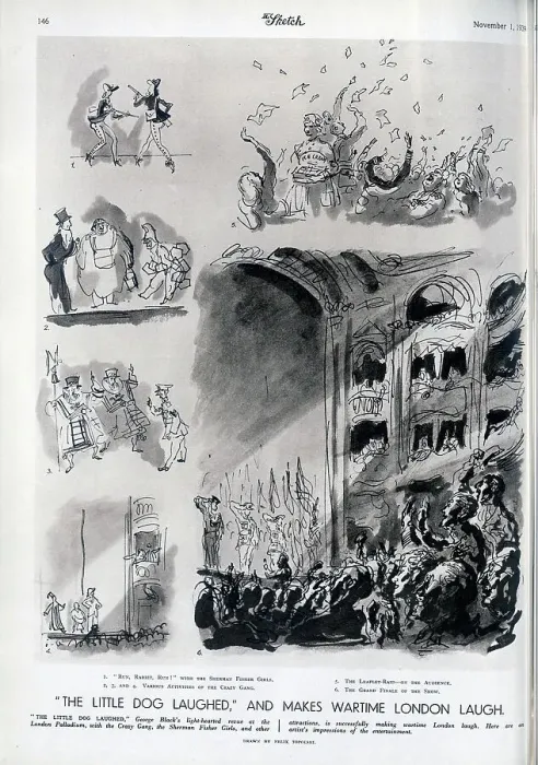 Framed Print : Wartime London theatre scenes, by Topolski Framed Print : Wartime London theatre scenes, by Topolski