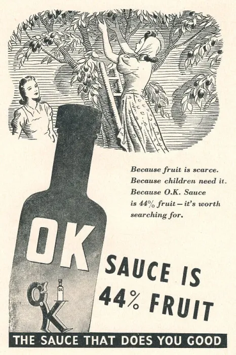 Framed Print : Wartime O. K. Sauce Advertisement Framed Print : Wartime O. K. Sauce Advertisement