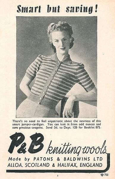 Wartime P & B Knitting Wools Advert