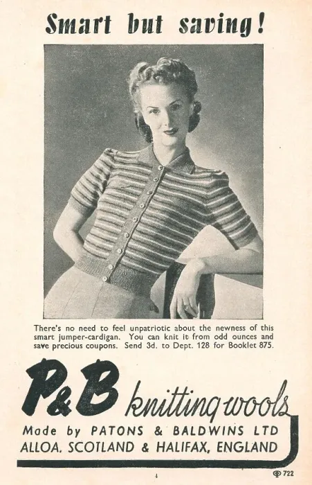 Framed Print : Wartime P & B Knitting Wools Advert Framed Print : Wartime P & B Knitting Wools Advert