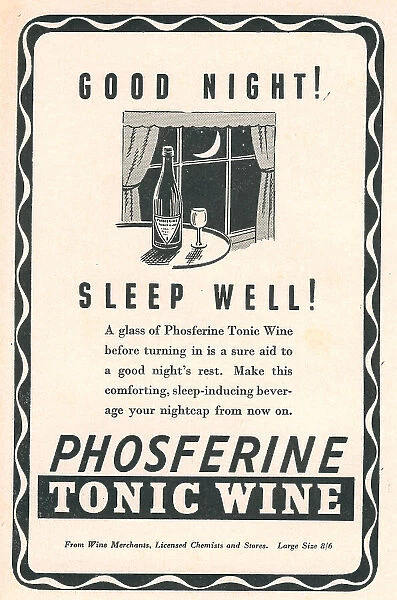 Wartime Phosferine Tonic Wine Advert