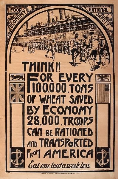 Wartime poster, conservation of wheat for war effort