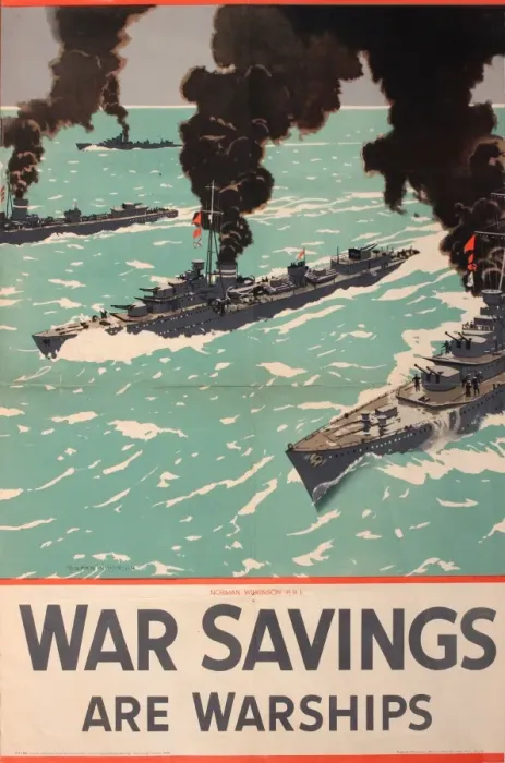 Framed Print : Wartime poster, War Savings Are Warships Framed Print : Wartime poster, War Savings Are Warships