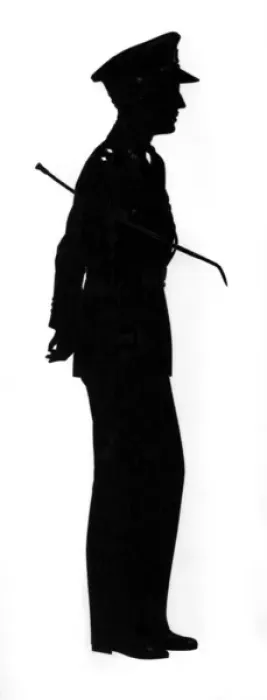 Framed Print : Wartime silhouette, man in uniform Framed Print : Wartime silhouette, man in uniform
