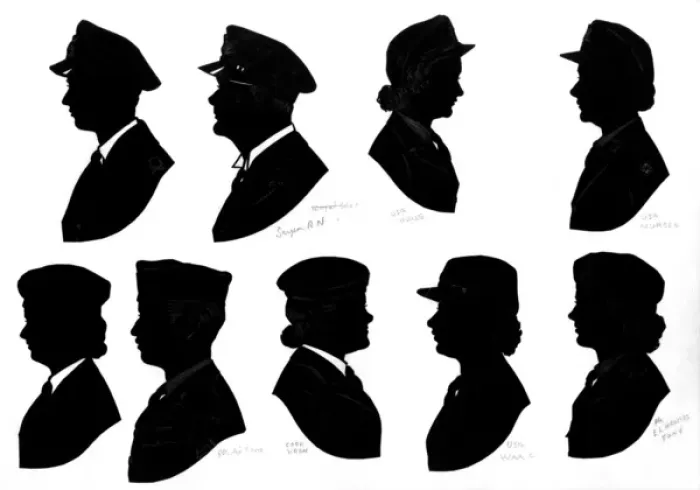 Framed Print : Nine wartime silhouettes Framed Print : Nine wartime silhouettes