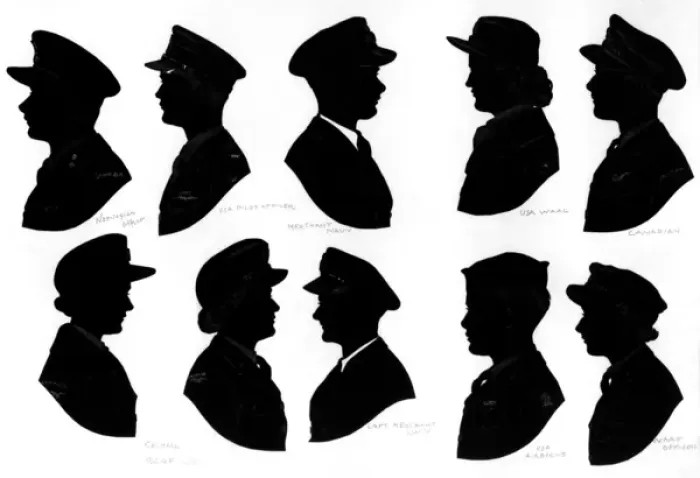 Framed Print : Ten wartime silhouettes Framed Print : Ten wartime silhouettes