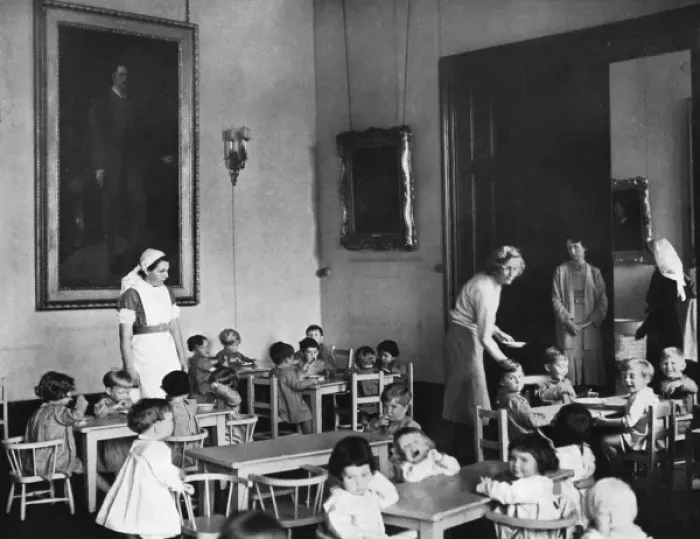 Framed Print : Wartime toddlers at Taplow Court, 1939 Framed Print : Wartime toddlers at Taplow Court, 1939