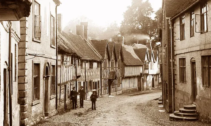 Framed Print : Warwick Mill Street Victorian period Framed Print : Warwick Mill Street Victorian period