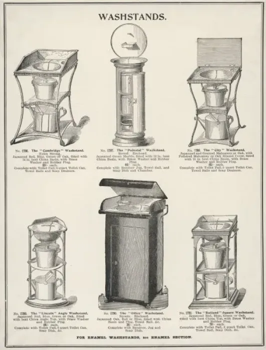 Framed Print : WASH STANDS / 1890 S Framed Print : WASH STANDS / 1890 S