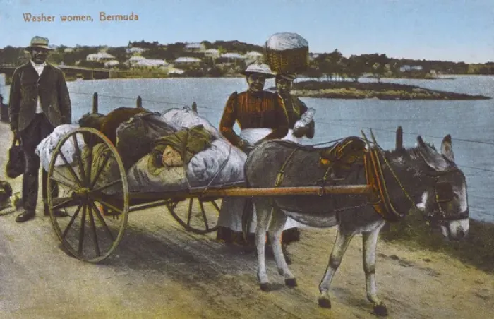 Framed Print : Washer Women - Bermuda Framed Print : Washer Women - Bermuda