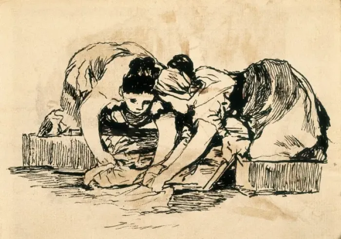 Framed Print : The Washerwomen Framed Print : The Washerwomen