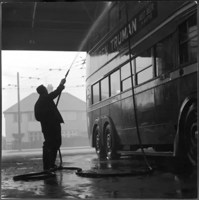 Framed Print : Washing a Bus Framed Print : Washing a Bus