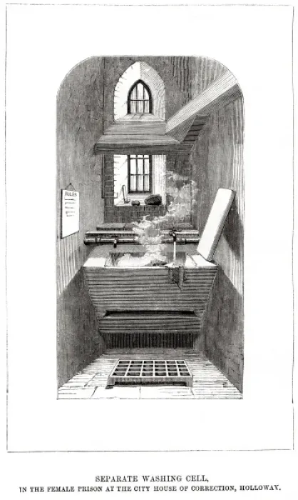 Framed Print : Washing cell at Holloway Prison Framed Print : Washing cell at Holloway Prison
