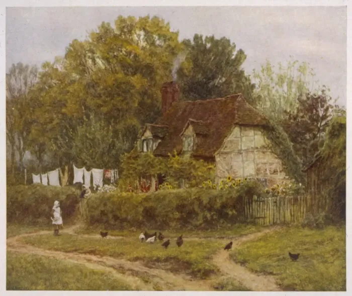 Framed Print : Washing Day, Allingham Framed Print : Washing Day, Allingham